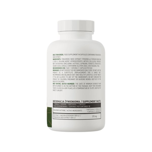 Fenugreek 370mg Ostrovit Info 90 Vegn Caps