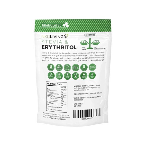 Granulated Stevia Erythritol Powdwe Nkdliving Info 750g