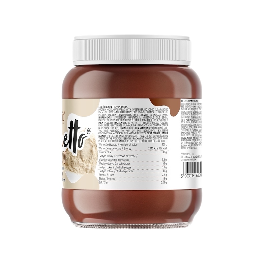 Hazelnut Protein Creametto Spread Chocolate Ostrovit 350g