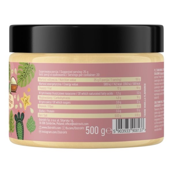 Vanilla Tahini Spread Ostrovit Info 500g