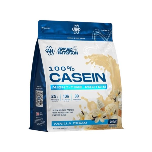 Vanilla Cream 100% Casein Night Time Protein Applied Nutrition New 900g Vanilla Cream 100% Casein Night Time Protein Applied Nutrition New 900g