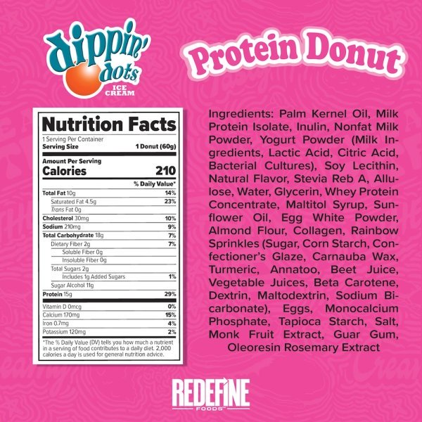Birthday Cake Redefine Foods Protein Donut Info 60g
