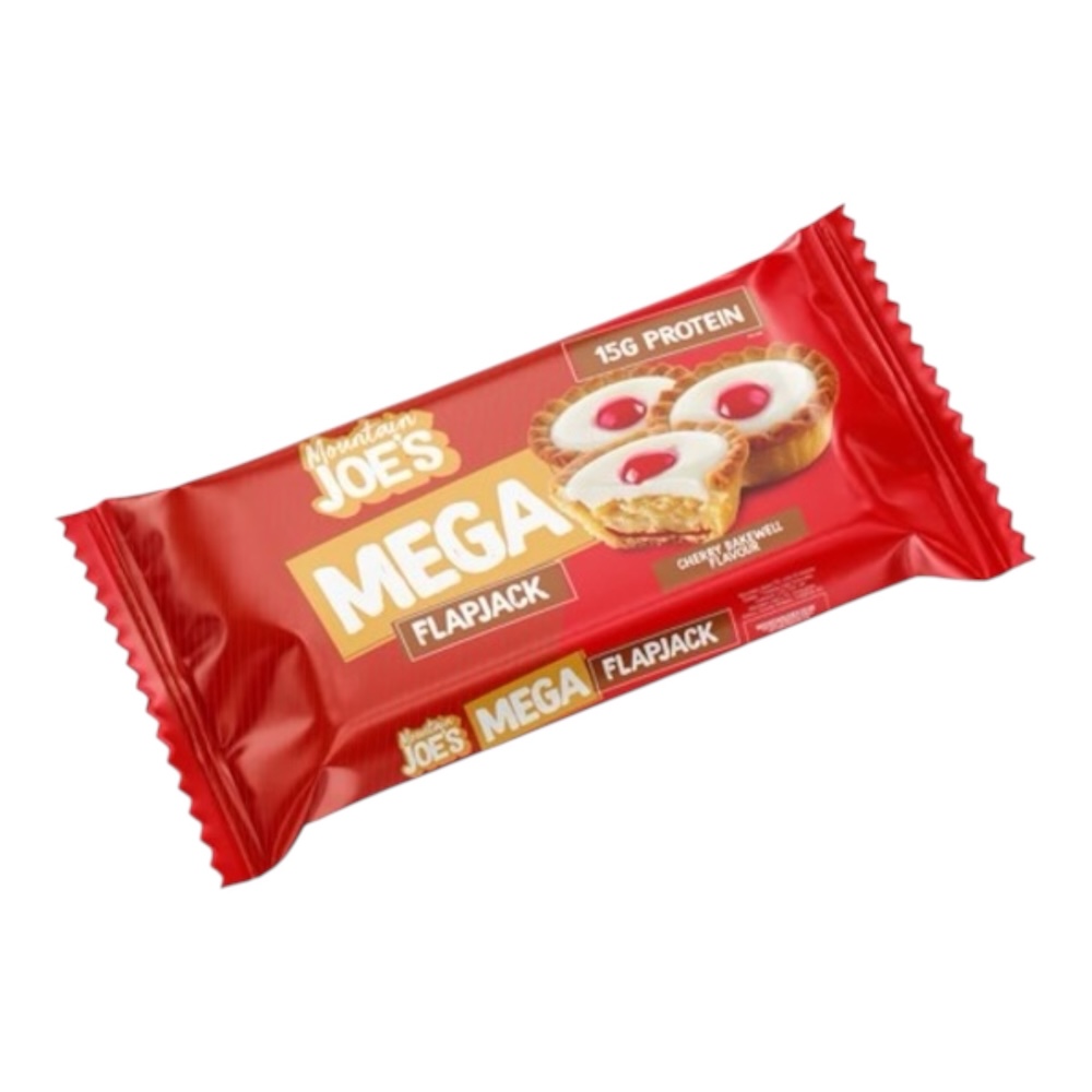 Cherry Bakewell Mountain Joes Mega Flapjack 100g Cherry Bakewell Mountain Joes Mega Flapjack 100g