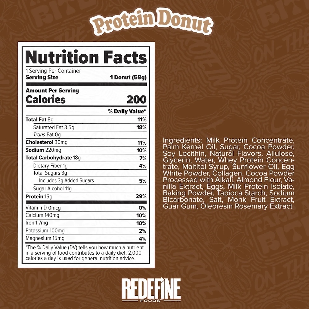 Chocolate Redefine Foods Protein Donut Info2 60g