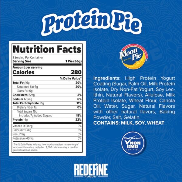 Vanilla Redefine Foods Protein Pie Moon Pie Info 66g
