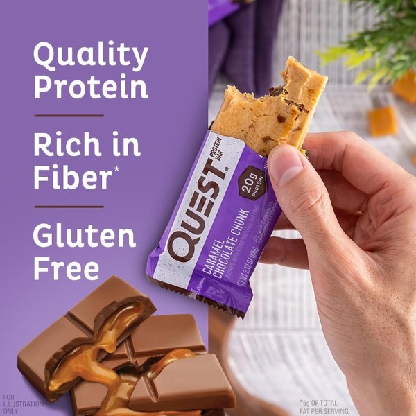 Caramel Chocolate Chunk Quest Protein Bar Info 60g
