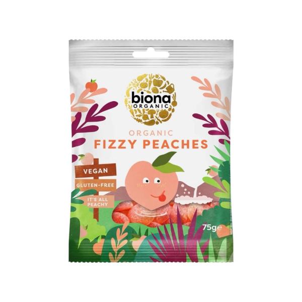 Fizzy Peaches Biona Organic 75g Fizzy Peaches Biona Organic 75g