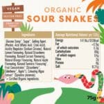 Sour Snakes Organic Biona Info 75g