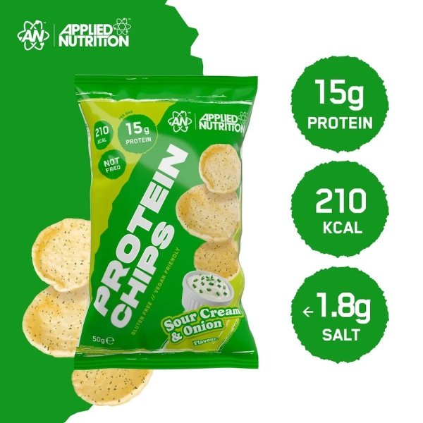 Sour Cream Onion Protein Chips Applied Nutrition Info2 50g
