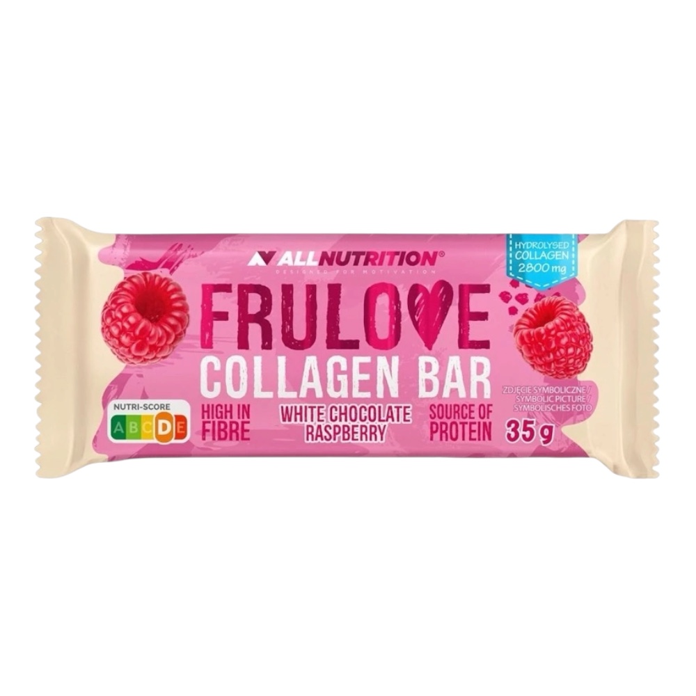 White Chocolate Raspberry Frulove Collagen Bar Allnutrition 35g