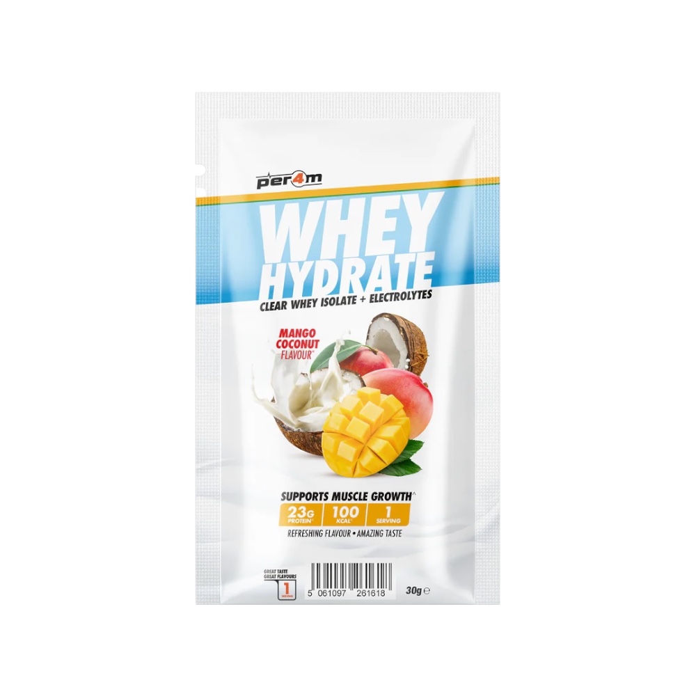 Mango Coconut Whey Hydrate Clear Whey Isolate Electrolytes Per4m Better 30g