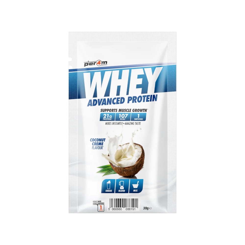 Coconut Creme Per4m Better Whey Advanced Protein Sachet 30g Coconut Creme Per4m Better Whey Advanced Protein Sachet 30g