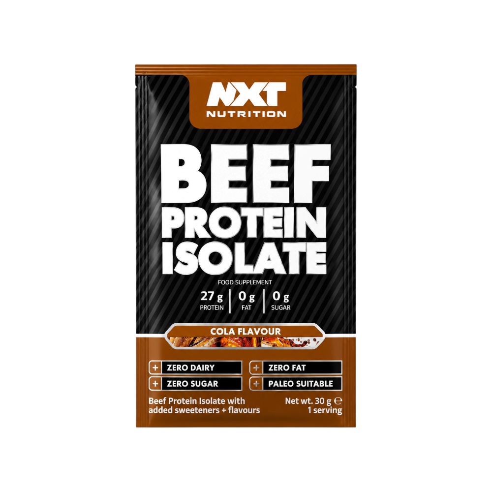Cola Beef Protein Isolate Nxt Nutrition Sachet 30g.jeg Cola Beef Protein Isolate Nxt Nutrition Sachet 30g.jeg